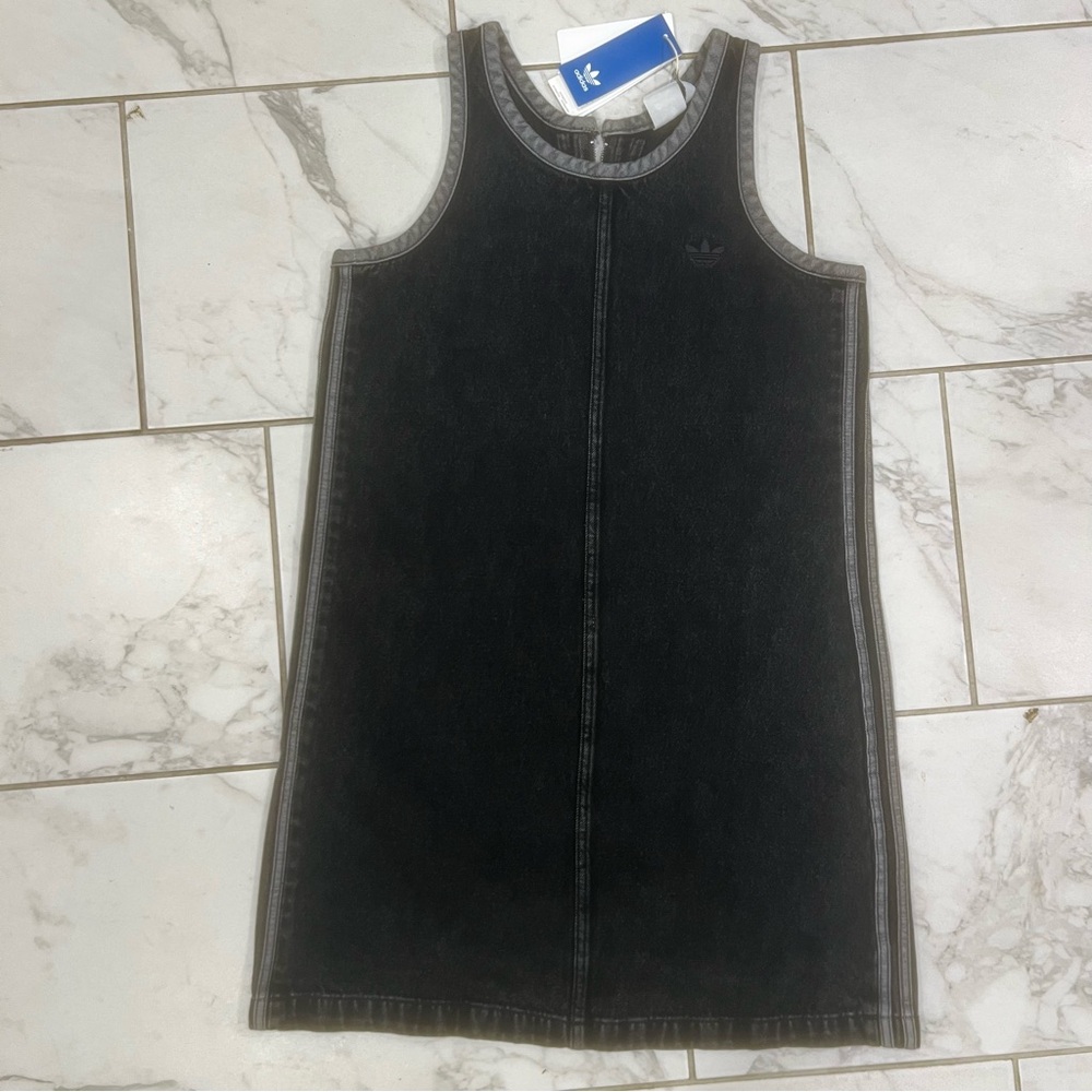adidas Adicolor Denim 3-Stripes Tank Dress Women's M Casual Dress AsiaFit JD3108